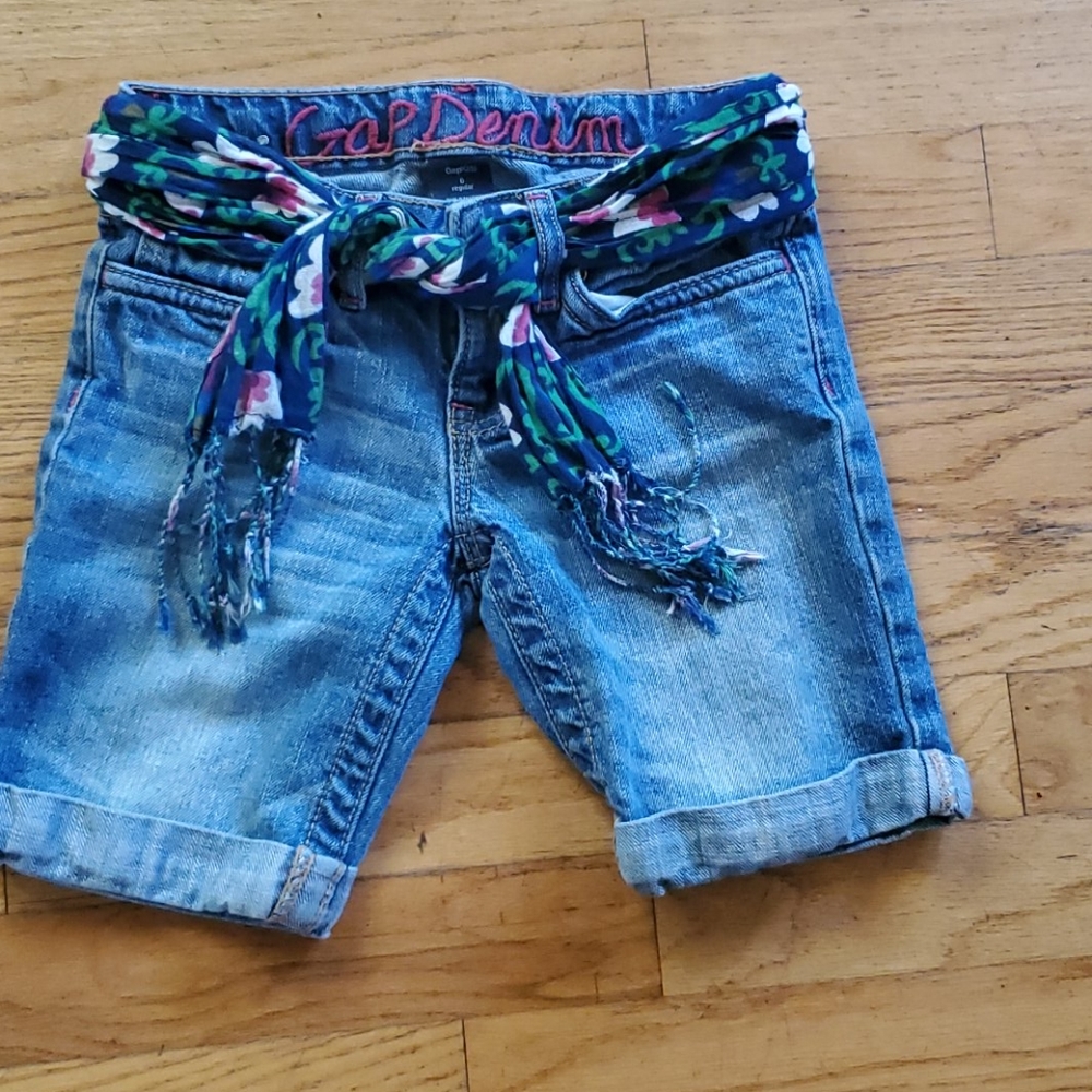 Gap girls denim shorts with scarf belt in 6 regula